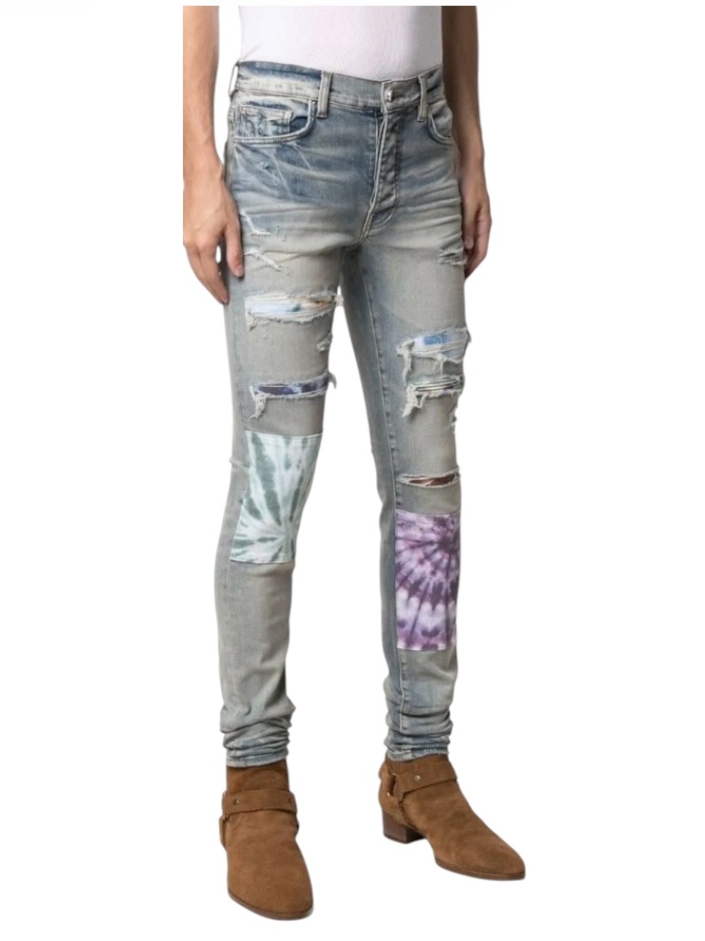 Amiri Tie-Dye Art Patch Distressed Jeans excellent like new condition size 32